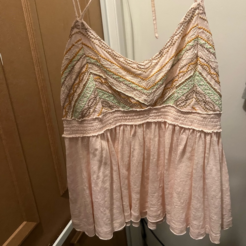 Free People Womens Pink Well-Traveled  Dream Slate Halter Top Sz XS - Picture 7 of 7